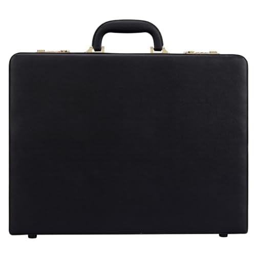 Garvee Briefcases for Men, Professional Leather Briefcase | Dual Combination Lock, Hard Side, Expandable Attache Case, 15.6" Laptop, Work Office Travel - color: Black