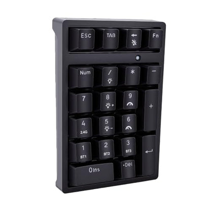 Mechanical Numeric Keypad Wireless Bluetooth 2.4G USB C Wired, 21 Key RGB Backlit Hot Swappable Number Pad with Quiet Rechargeable Battery, for Laptop PC Cashier Accounting Invoice
