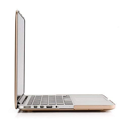 RUBAN Case for Old MacBook Pro 13 inch (A1502 & A1425 Models) 2015 2014 2013 2012, Plastic Hard Shell Case & Keyboard Cover for Old Version Mac Pro Retina 13 Inch, Gold - color: Gold