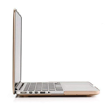 RUBAN Case for Old MacBook Pro 13 inch (A1502 & A1425 Models) 2015 2014 2013 2012, Plastic Hard Shell Case & Keyboard Cover for Old Version Mac Pro Retina 13 Inch, Gold - color: Gold