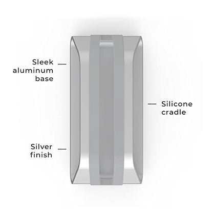 HumanCentric Vertical Laptop Stand Compatible with MacBook Pro & Air | PC Desk Stand, Aluminium, Exchangeable Inserts for Different Device Models, Fits MacBook Pro & MacBook Air, Silver Color - color: Silver