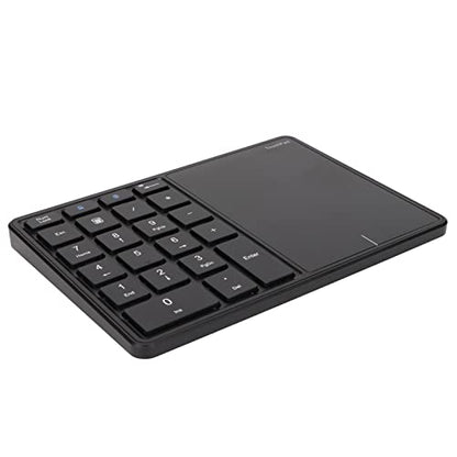 Dioche Numeric Keypad Touchpad 22 Keys Dual Modes BT 2.4G USB Number Pad Portable ABSType C Charging for Office Use (Black)