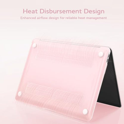 B BELK for MacBook Air 13 inch Case M1 2021 2020 2019 2018, Crystal Pink | Model A2337 A2179 A1932, Plastic Laptop Hard Shell for MacBook Air 13.3 inch Case with Keyboard Cover & Screen Protector - color: Crystal Pink