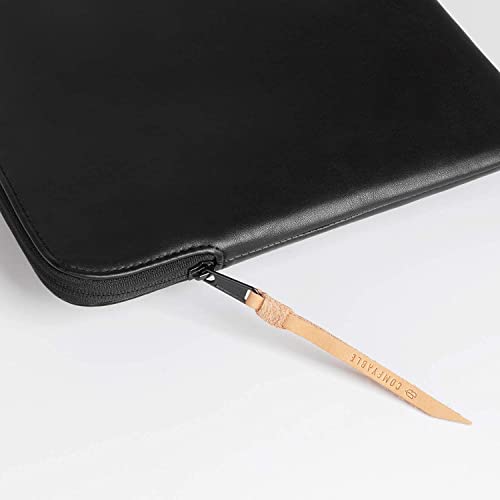 Comfyable Slim Protective Laptop Sleeve, PU Leather Bag Compatible with 15" MacBook Air (Snug Fit) M5 & 14" MacBook Pro M5 Pro/Max 2026 (Loose Fit), Black - color: Black, size: Snug Fit for MacBook Air 15-in