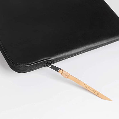 Comfyable Slim Protective Laptop Sleeve, PU Leather Bag Compatible with 15" MacBook Air (Snug Fit) M5 & 14" MacBook Pro M5 Pro/Max 2026 (Loose Fit), Black - color: Black, size: Snug Fit for MacBook Air 15-in