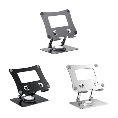 Adjustable Laptop Stand with 360 Degree Rotatable Base Foldable Laptop Holder for Desk Ergonomic Computer Notebook - color: Gray