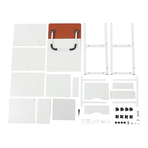 Overbed Table with Wheels, Movable Bedside Table Height Adjustable Over Bed Desk Foldable Rolling Laptop Desk with Drawers for Home & Hospital Use (White) - color: White