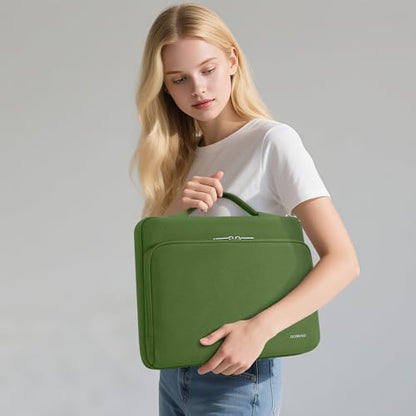 DOMISO 360 Protective Laptop Sleeve 15.6 inch Laptop Case with Handle Laptop Carrying Case for 15 inch MacBook Air/Pro Laptop Case 15.6 inch Compatible with MacBook Air 15 inch M3 2024,Green - color: Green, size: 15-15.6 inch