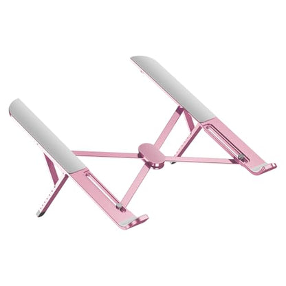 Multiple Angled Laptop Stand with Alloys Construction and Silicone Grips for Secure Placement and Viewing Foldable Laptop Stand - color: pk