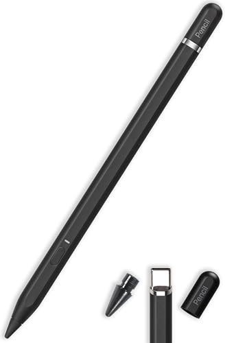 1st Gen USB-C Pencil for iPad 2018-26: All-Metal, BT Shortcut Button | Stylus with Plug&Charge, Tilt Sensitivity&Palm Rejection - for iPad 6-11(A16)&Mini 5-7&Air 3-5/M2/M3, Pro 11-13"(M4/M5)Black - color: Black