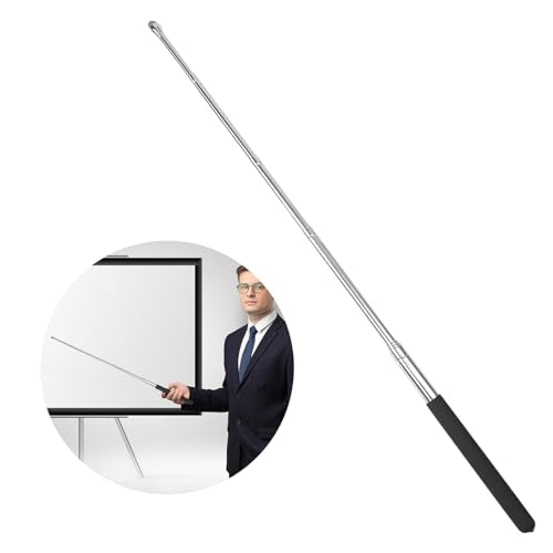 Retractable Teacher Pointer 𝟑𝟗.𝟓'', Pointer Stick with 𝗦𝘁𝘆𝗹𝘂𝘀 Smooth Sensitive Tablet Pen Stylus Pen, Teacher Coach Presenter Pointer Black - color: Black