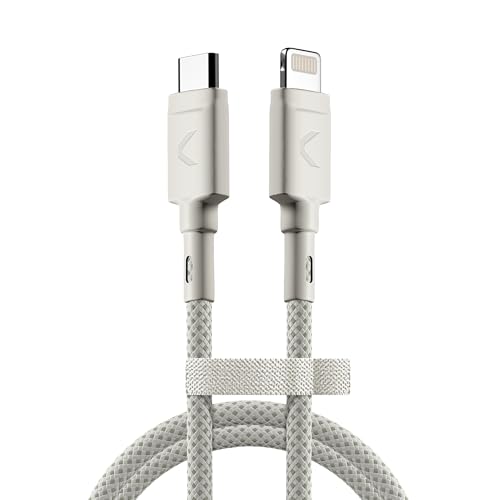 Clemm USB C to Lightning Cable [Apple MFi Certified] 3.9ft, 60W Fast Charging Nylon Braided iPhone Charger Cord, Long Lifespan, Compatible with iPhone 14/13/12/11/X/XR/XS, iPad, AirPods, Light Gray - color: Light Gray, size: 3.9ft, style: USB-С to Lightni