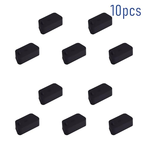 10 PCS VGA/DB9 Port Anti-dust Plugs, Silicone Covers Caps Stoppers, Port Protector for RS232, HDB15, DB9, 0.59 x 0.28 (LxW) - size: VGA/DB9/Black/10 PCS