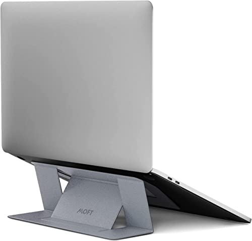MOFT Laptop Stand for Desk, Stick-On Computer Stand with Dual-Angle, Ergonomic Laptop Riser Holder for Travel, Foldable & Portable MacBook Stand Fits 11.6"-16" Laptops, Silver - color: Silver, size: 11.6"-16" Laptops-Standard