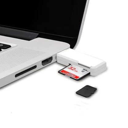 2-in-1 Mini USB 3.0 Card Reader, SD/Micro SD/TF Memory Card Adapter for PC & Laptop, High Speed Dual Slot Memory Card Adapter (Black)