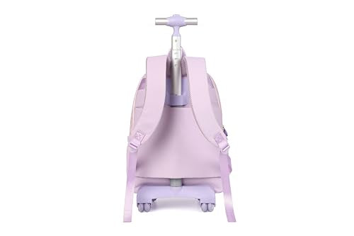 Kids Backpack for Girls Luggage School Trolley Bag with Lunch Box 3pc Set (HEY PURPLE) - color: Hey Purple
