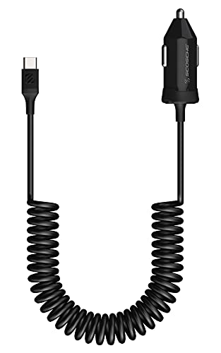 Scosche CPDC203 PowerVolt 20-Watt USB Type-C Power Delivery 3.0 Fast Car Charger with Attached 3-Foot Adjustable Coiled Cable for All USB-C Devices - style: 20W w/ USB-C Cable