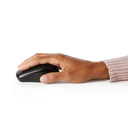 Amazon Basics 2.4 GHz Wireless Optical Computer Mouse with USB Nano Receiver, Portable, No Wires, Smooth Tracking, Multi-Device Compatibility, Black - color: Black, style: 1-Pack