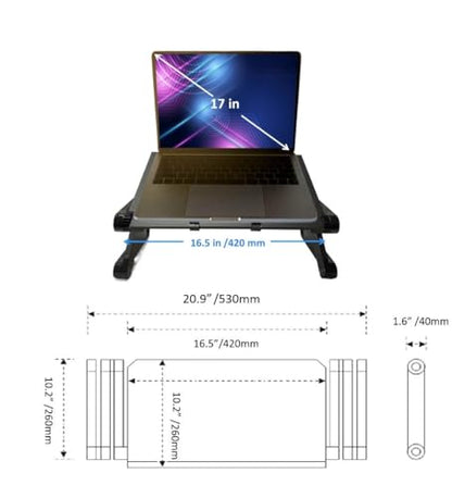 Adjustable Laptop Computer Lap Desk Portable Multifunctional Cooling Ergonomic Vented Table TV Bed Tray Stand Mount Holder (420 * 260mm, Black) - color: Black, size: 420*260mm (Standard)