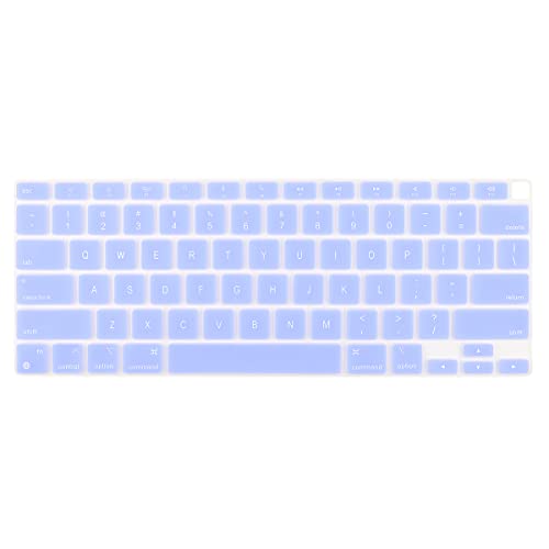 Batianda Ultra Thin Silicone Keyboard Cover for New MacBook Air 13 Inch 2020 2021 M1 Chip Model A2337 (with Touch ID & Retina Display) Waterproof and Dustproof Durable Laptop Protector, Light Blue - color: Light Blue