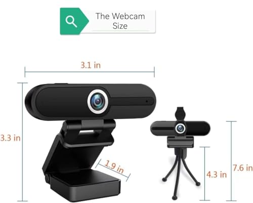 4K Webcam, HD Webcam 8MP- Laptop PC Desktop Computer Web Camera with Microphone, USB Webcams for Video Calling Recording Streaming Video Conference, Webcam with Mini Tripod,Privacy Shutter. | Computer Webcams for Switch 2 Video Calling Recording Streaming
