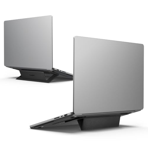 Spigen Slim Fold Laptop Stand Foldable Portable Ergonomic Angle Lift Anti-Slip Compatible with MacBook Neo, MacBook Air, MacBook Pro 11"-16" and More - Black (LD201-S1) | Ergonomic Angle Lift Anti-Slip for MacBook Neo, MacBook Air, MacBook Pro 11"-16" and