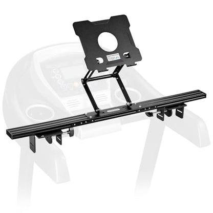 INMAKER Treadmill Desk Attachment, Universal Treadmill Laptop Holder Stand | Basic Version, Adjustable Height and Width, Aluminum Stand, Matte Black(No Tray Included)