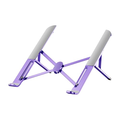 Multiple Angled Laptop Stand with Alloys Construction and Silicone Grips for Secure Placement and Viewing Foldable Laptop Stand - color: Purple