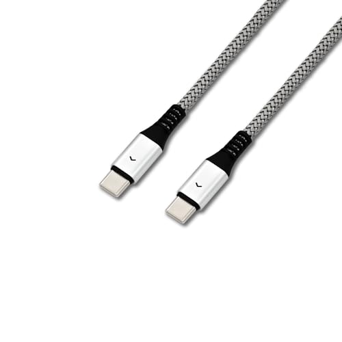 Sonilco USB-C to USB-C Cable 100W PD Fast Charging Cord Compatible with Laptops Tablets Smartphones Nylon Wire (Silver, 6 FT) - color: Silver, size: 6 FT