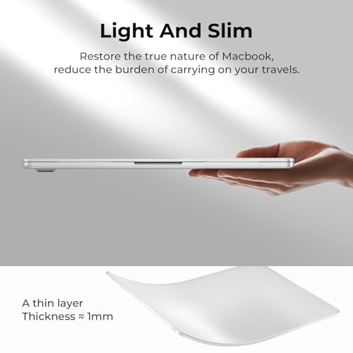 BlueSwan Flexible Case for MacBook Pro 14 inch, M5-M1 Pro/Max 2026-2021 | Anti-Scratch Protective Laptop Cover with Grippy Matte Texture, Seamless Fit and Lightweiht, Frosted White - color: Frosted White, size: Pro 14-inch (2026-2021)