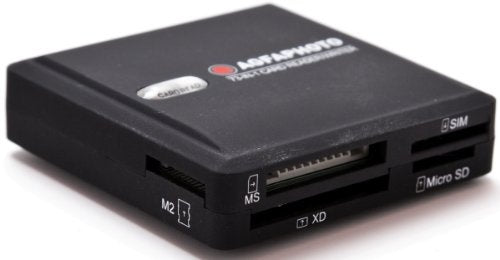 AGFA 73-in-1 Card Reader/Writer Compatible with All Versions of SD/HC, Micro SD, CF, XD, MS/Pro Duo and SIM Cards