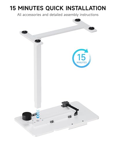 BZIUM Overbed Bedside Table with Hidden Wheels, Adjustable Medical Tilt Top Hospital Bed Table Over The Bed, Rolling Desk Mobile Standing Desk (31.5x15.8, White) - color: White, size: 31.5x15.8 Inch