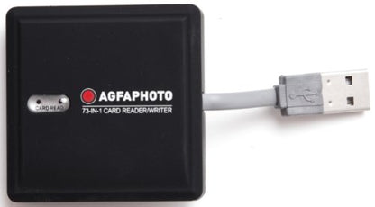 AGFA 73-in-1 Card Reader/Writer Compatible with All Versions of SD/HC, Micro SD, CF, XD, MS/Pro Duo and SIM Cards
