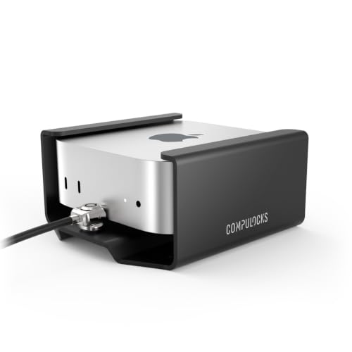 Compulocks Mac mini M4 2024 Secure Mount with Keyed Cable Lock | Secure aluminum tablet security lock by Compulocks - size: Mount with Keyed Cable Lock