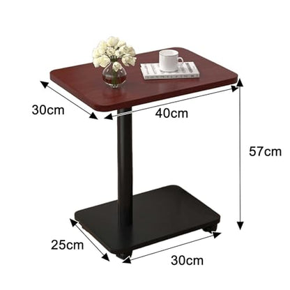 Over The Bed Table with Wheels Multifunctional Living Room Sofa Side Table | Space-Saving Bedroom Bedside Tables Hospital Bedd Tables For Sofa, Bed(Red) - color: Red