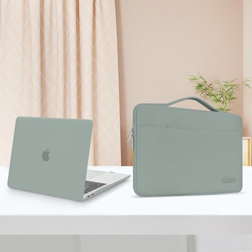MOSISO Compatible with MacBook Air 13 inch Case M5 2026 M4 2025 M3 M2 2024-2022 A3449 A3240 A3113 A2681,Hard Shell&Sleeve Bag&Keyboard Skin&Webcam Cover&ScreenFilm for MacBook Air 13.6, Antique Green - color: Antique Green