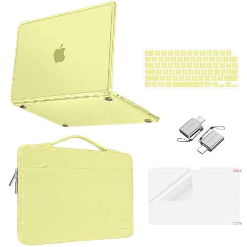 MOSISO Compatible with MacBook Neo Case 13 inch 2026 A3404 A18 Pro Chip | Matte Finish Reinforced Corner Defense Crack-Resistant Hard Shell&Carrying Bag&Keyboard Skin&Type C&Screen Film, Citrus - color: Citrus