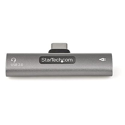 StarTech USB-C Audio & Charge Adapter, Phone (CDP2CAPDM) | USB-C Audio Adapter with USB-C Audio Headphone/Headset Port and 60W USB-C Power Delivery Pass-through Charger - style: USB C Audio + 60W Charge