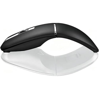 Bluetooth Arc Travel Mouse - BT & USB Wireless Dual Mode, Rechargeable | Slim Rotatable Portable, 3-Speed DPI, Silent Computer Mice for Microsoft Laptop PC MacBook Chromebook Tablet - Graphite Black - color: Graphite Black