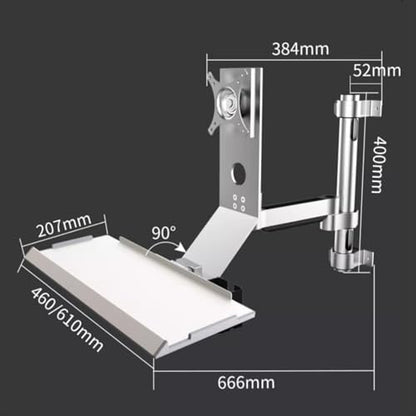 Sit Stand Monitor Desk Mount,Full-Motion Articulating Arm, with Cable Management, Load Capacity 8KG, Fits 17-27" Screens