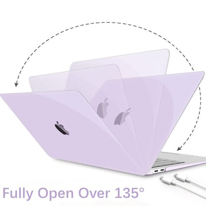 B BELK for MacBook Air 13 inch Case M1 2021 2020 2019 2018, Crystal Purple | Model A2337 A2179 A1932, Plastic Laptop Hard Shell for MacBook Air 13.3 inch Case with Keyboard Cover & Screen Protector - color: Crystal Purple