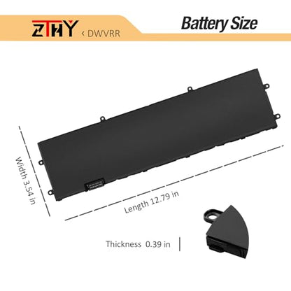 DWVRR Battery Replacement for Dell Inspiron 16 7620 2-in-1 Alienware X15 R1 | Alienware X15 R2/ Alienware X17 R1 R2 P111F P111F001 P111F003 P48E001 P48E002 P119F P119F001 0017GN NR6MH 817GN 11.4V 87Wh - size: 12.80*3.46*0.24 inch DWVRR