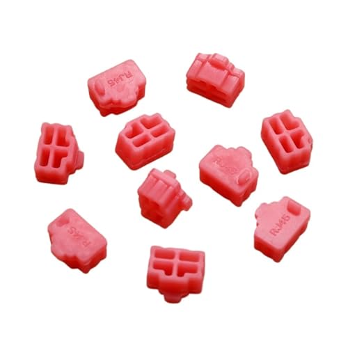 RJ45 dust Cover 100 PCS Ethernet Hub Port RJ45 Anti Dust Cover Cap Protector Plug Female Jack Connector Silicone Dustplug(Watermelon Red) - color: Watermelon Red