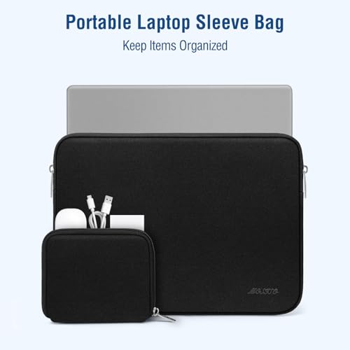 MOSISO Laptop Case 13.3 inch, 13-13.3 inch Laptop Sleeve with Small Case | Compatible with MacBook Air/Pro 13/Pro 14 M5 M4 M3 M2 M1, HP Dell ASUS Lenovo, Neoprene Computer Sleeve Bag, Black - color: Black, size: 13.3 inch