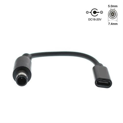 7.4x5.0mm Dell Slim Tip Adapter (Requires 100W PD Charger), Female USB-C to Male Power Connector for 45W/65W/90W 7.4mm Dell Laptops, Will NOT Charge with Phone Charger