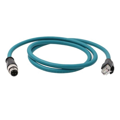 M12 Ethernet Network Cable for Datalogic Matrix 450, Keyence IV SR2000 Barcode Scanner Reader Encoder Vision Sensor, 4 Pin D-Code RJ45 EtherCAT 6m - size: 6m