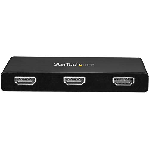 StarTech USB-C to 3x HDMI MST Hub, Triple 1080p 60Hz, Dual 4K 30Hz | 3-port HDMI laptop display extender and splitter, DP Alt Mode 1.2 HBR2 MST, Thunderbolt USB4 compatible, Windows only