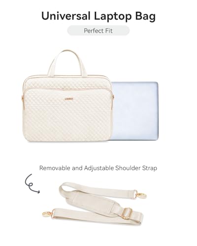 Laptop Case Bag Women Men Computer Sleeve Compatible with MacBook/Dell/HP/Acer/ASUS, Waterproof Shoulder Carrying Briefcase, Beige, 15.6-16 Inch - color: Beige, size: 15.6 Inch