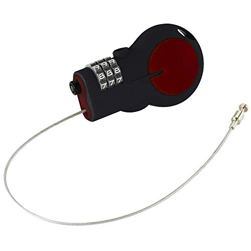 Lewis N. Clark Cable Luggage Lock | TSA Approved | Travel Or Bike Lock | Set Your Own Combination | 30-inch Retractable Steel Cable - color: Red