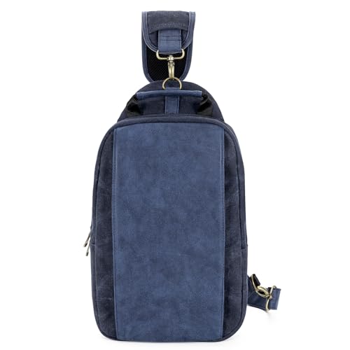 Canvas Messenger Bag Sling Bag Crossbody Shoulder Bag for Men Women Travel Work Satchel Bags - color: Blue-b